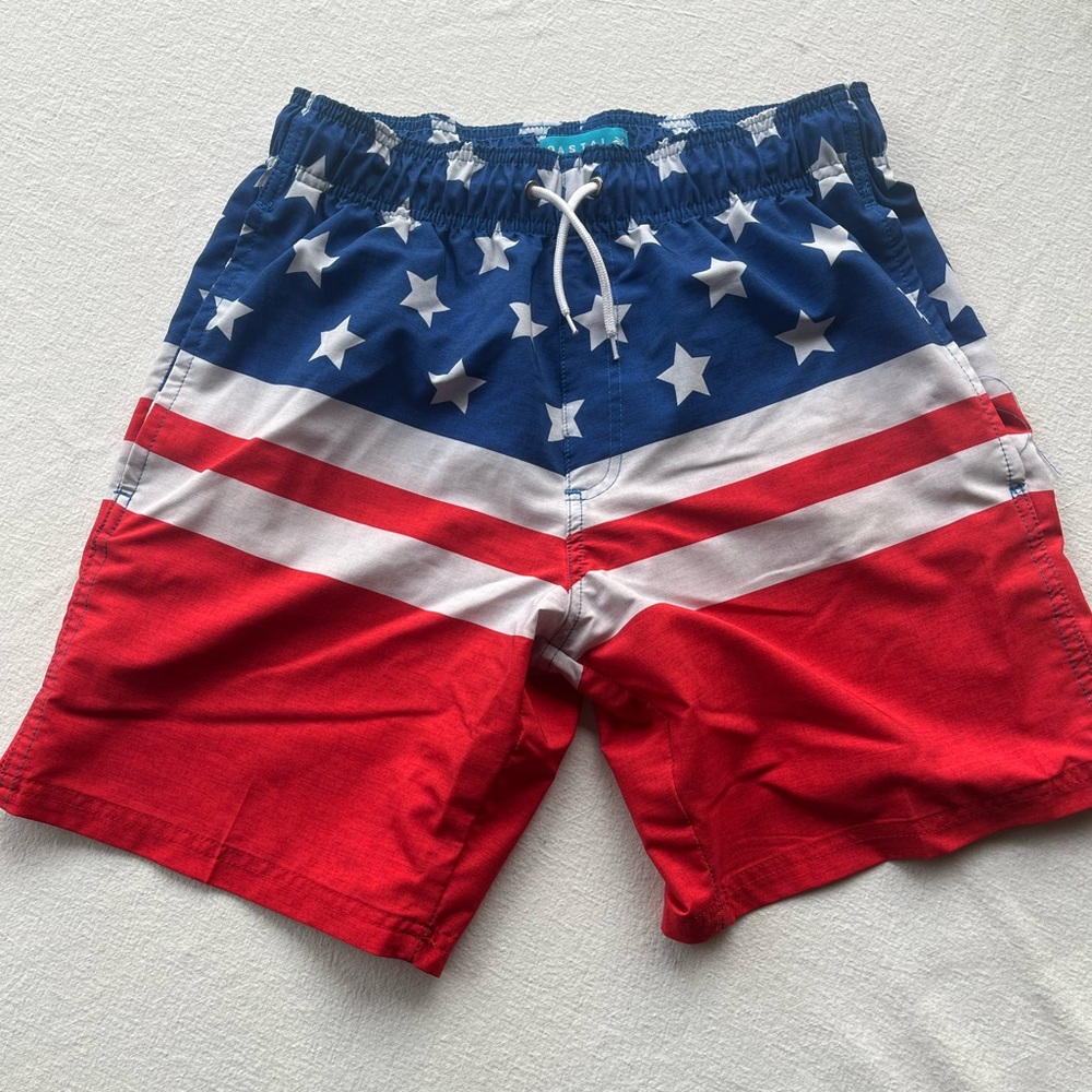 America Flag boys swim trunks